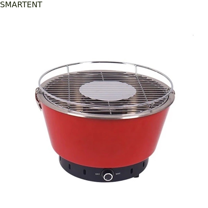 35X24.5CMの携帯用屋外の赤い金属の調節可能な換気を用いる鋼鉄木炭BBQのグリル サプライヤー