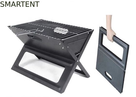 買う 45cm Diaの携帯用折る木炭バーベキューのグリルを押している黒い鋼鉄涼しいキャンプの穿孔器出版物 オンライン製造