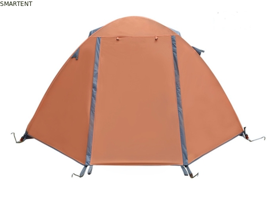 簡単に組み立てられる屋外キャンプテント 210*180*130CM オレンジ 190Tポリエステル PU2000MM アルミポールテント サプライヤー