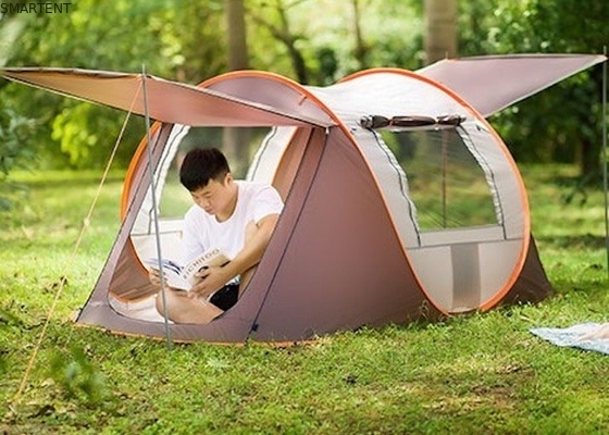 透けるパノラマスクリーン窓 緑色 190T PU コーティング ポリエステル ポップアップ キャンプテント 屋外活動 サプライヤー