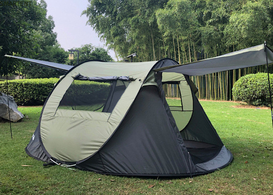 透けるパノラマスクリーン窓 緑色 190T PU コーティング ポリエステル ポップアップ キャンプテント 屋外活動 サプライヤー