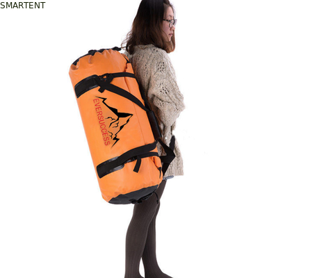 60L 大きいオレンジ 防水旅行バッグ 600D スポーツ デュフェルバッグ 肩こり サプライヤー