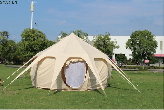 防水 3000MM コーティング 285G ベージュ色 綿 屋外 ロータス キャンプテント 5*5*3M サプライヤー