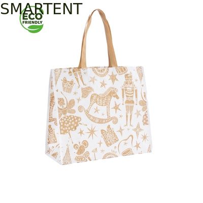 買う 45 x 40 X 15CM Ecoの編まれた買物客を印刷する友好的な付属品の習慣100% RPET オンライン製造