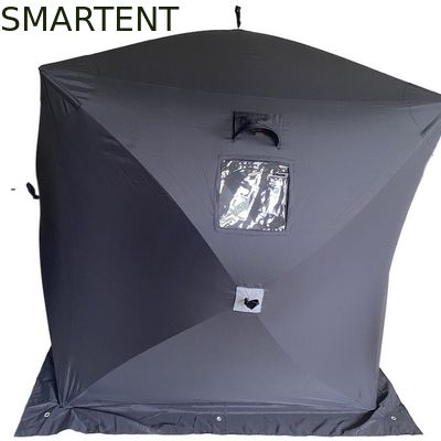 買う 147*147*165CMの氷の避難所は屋外のキャンプのための黒い150Dポリエステルを換気した オンライン製造