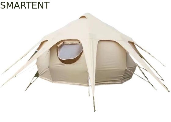 買う 防水 3000MM コーティング 285G ベージュ色 綿 屋外 ロータス キャンプテント 5*5*3M オンライン製造