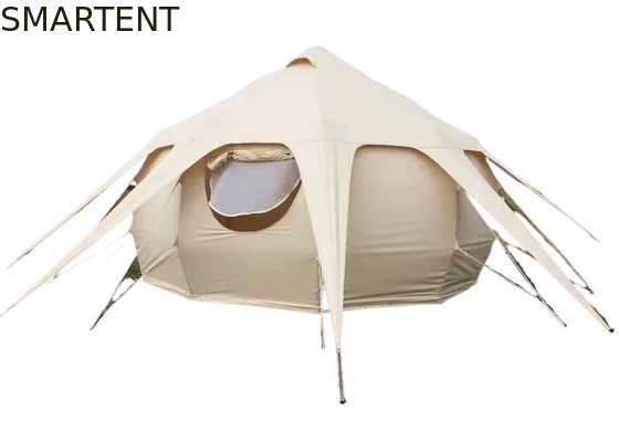 防水 3000MM コーティング 285G ベージュ色 綿 屋外 ロータス キャンプテント 5*5*3M サプライヤー