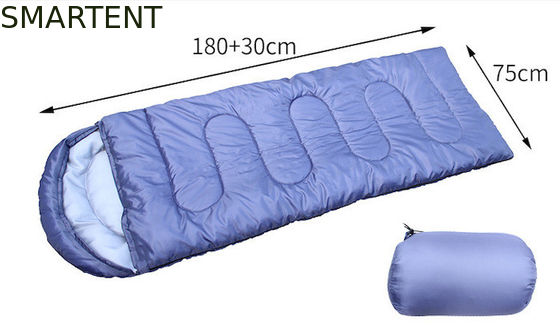 買う カスタマイズ 210*75CM ブルー 防水 190T ポリエステル 寒い天候のための屋外山岳寝袋 オンライン製造