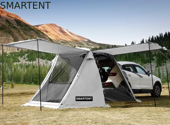 買う 屋外灰色 持ち運び可能な防水ポリエステルコーティング SUVキャンプテント 2〜4人のための簡単な10分セットアップ オンライン製造