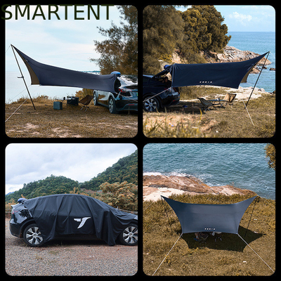 530*390CM 黒 420D リップストップ ポリエステル テスラ キャンプテント 軽量 カーキャノピー レインフライ サイドアワー モデル Y&amp;3 サプライヤー