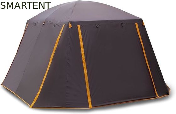 買う 6人 広々とした茶色 防水 ポリエステル コーティング 屋外 大家族 キャンプ ステンド ハウス ファイバーグラス 柱 オンライン製造