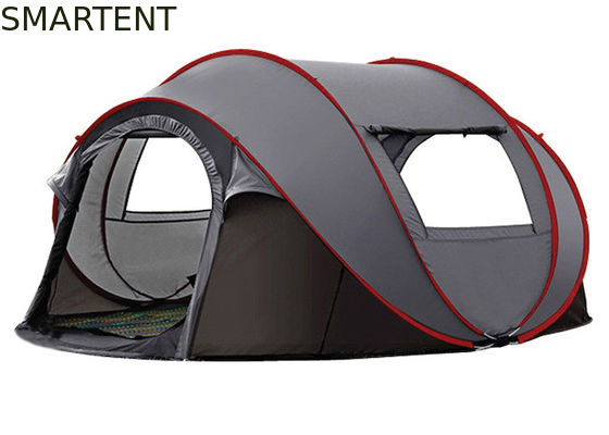 買う 280*200*130CM 4人用 グレー 防水ポリエステル 4シーズン ボート形 ポップアップ キャンプテント キャリーバッグ オンライン製造
