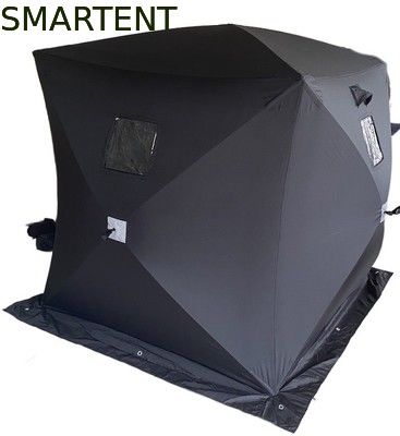 買う 147X147X165CM 黒 屋外作業 テント ガラス繊維 防水 コーティング ポリエステル 150D 一人用 転覆式 氷棚 オンライン製造
