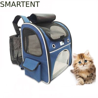 Washable Blue Polyester Oxford Expandable Pet Rucksack Travel Bag Durable Non Toxic Ideal For Indoor Outdoor Pet Owners Needing Safe And Easy To Clean Travel Gear サプライヤー