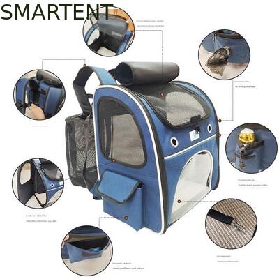 Washable Blue Polyester Oxford Expandable Pet Rucksack Travel Bag Durable Non Toxic Ideal For Indoor Outdoor Pet Owners Needing Safe And Easy To Clean Travel Gear サプライヤー