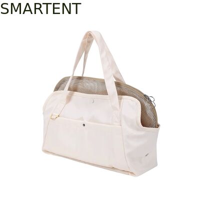 買う 41*16*35 センチメートル屋外ベージュポリエステル繊維ペットトラベルバッグ折りたたみ軽量便利な収納外出中のペットの飼い主に最適 オンライン製造