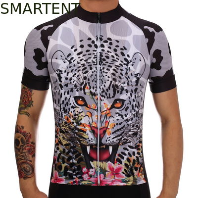 買う ジャージーのTシャツのバイクの循環の付属品を循環させるヒョウの設計ポリエステルDryfitのスーツ オンライン製造