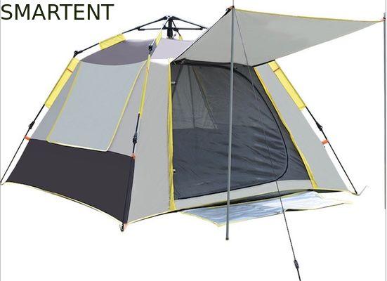 買う 210*210*145CM グレー 防水 コーティング 190T ポリエステル 自動 屋外 キャンプ テント ポップアップ 日陰 テント シルバー PU2000MM オンライン製造