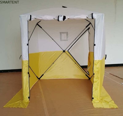 200*200*200MM 屋外用 防水 双色 PU コーティング 200D ポリエステル オックスフォード 折りたたむ 繊維用 ポップアップ 作業テント サプライヤー