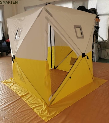 200*200*200MM 屋外用 防水 双色 PU コーティング 200D ポリエステル オックスフォード 折りたたむ 繊維用 ポップアップ 作業テント サプライヤー