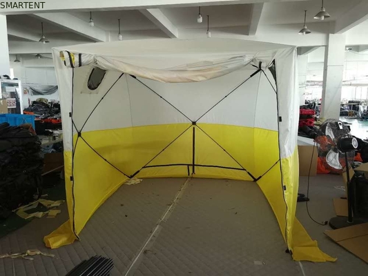 235*235*200MM 屋外釣りシェルター PU コーティング 200Dポリエステル オックスフォード ファイバーグラス 双色のキャンプテント サプライヤー