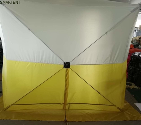 235*235*200MM 屋外釣りシェルター PU コーティング 200Dポリエステル オックスフォード ファイバーグラス 双色のキャンプテント サプライヤー