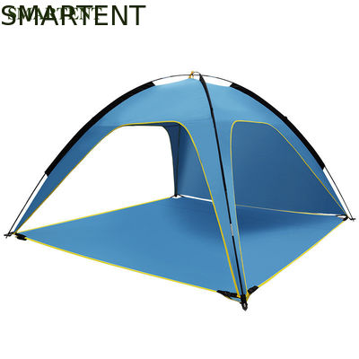 買う 浜の避難所210X210X130cmの上の青い銀製の上塗を施してある屋外のキャンプ テント190Tポリエステル破裂音 オンライン製造