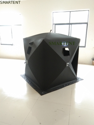 147X147X165CM 黒 屋外作業 テント ガラス繊維 防水 コーティング ポリエステル 150D 一人用 転覆式 氷棚 サプライヤー