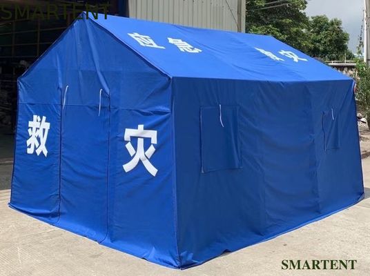 買う 青い災害救助のテントのオックスフォードの鋼鉄管フレームの屋外のでき事のテントの一時的な避難所3X4M オンライン製造