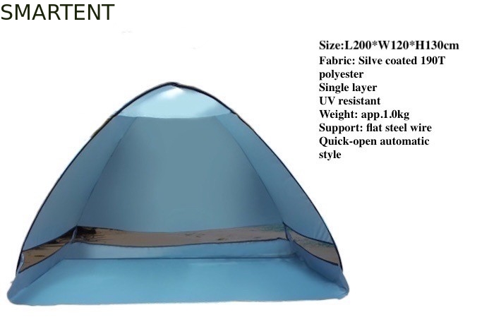 屋外のキャンプの自動破裂音のテント200 x 120 X 130CM 190Tポリエステル浜の日除け サプライヤー