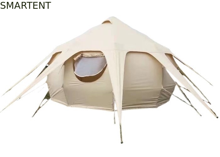 防水 3000MM コーティング 285G ベージュ色 綿 屋外 ロータス キャンプテント 5*5*3M サプライヤー